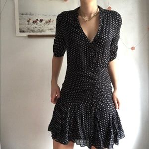 FREE PEOPLE Black and White Polka Dot Dress